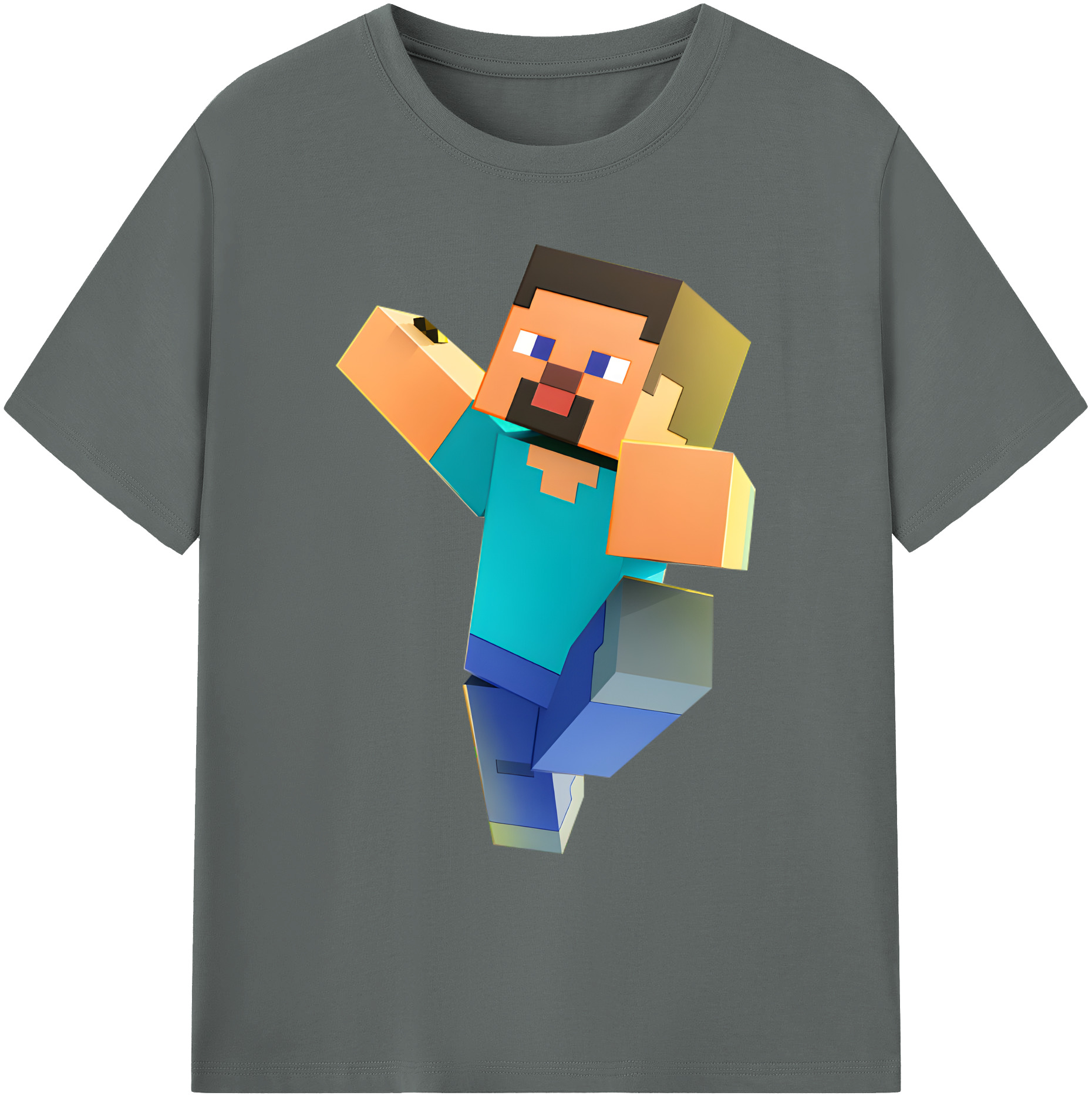 （画像用） マインクラフト ブロックの世界 Minecraft MC Block world 綿100％ メンズ半袖Tシャツ｜肌触りやわらか＆通気性
